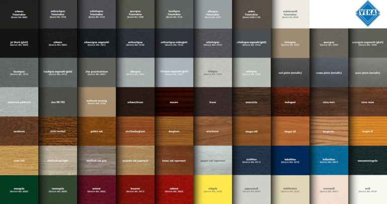 Kleurenkaart VEKA kunststof profielen