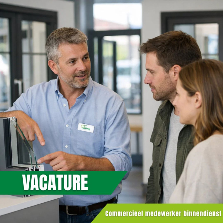 Vacature commercieel medewerker binnendienst Aarnink kunststof kozijnen